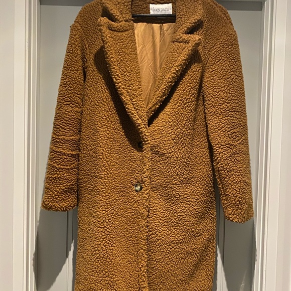 Camel teddy coat - Picture 2 of 5